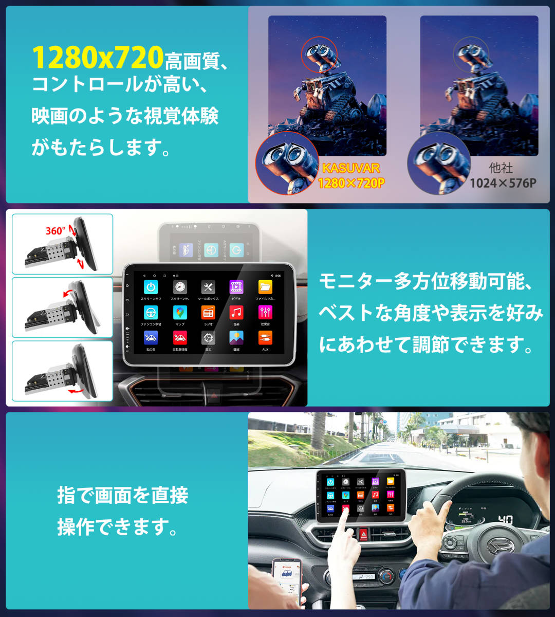 カーナビ Android12 車載用 カーナビ 1DIN 10.1インチ 2+32GB カー