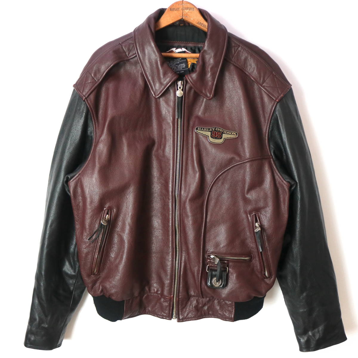 無料配達 ハーレーダビッドソン HARLEY-DAVIDSON 90s 95周年 希少 レア レザージャケット(XL)2トーン 本革 XLサイズ以上 無料配達 ハーレーダビッドソン HARLEY-DAVIDSON 90s 95周年 希少 レア レザージャケット(XL)2トーン 本革 XLサイズ以上