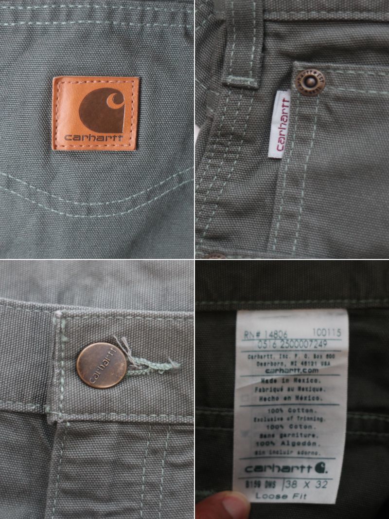 タグ付き 未使用品 メキシコ製 Carhartt カーハート ダック ペインター ワークパンツ(W38L32)グレー LOOSE FIT_画像7