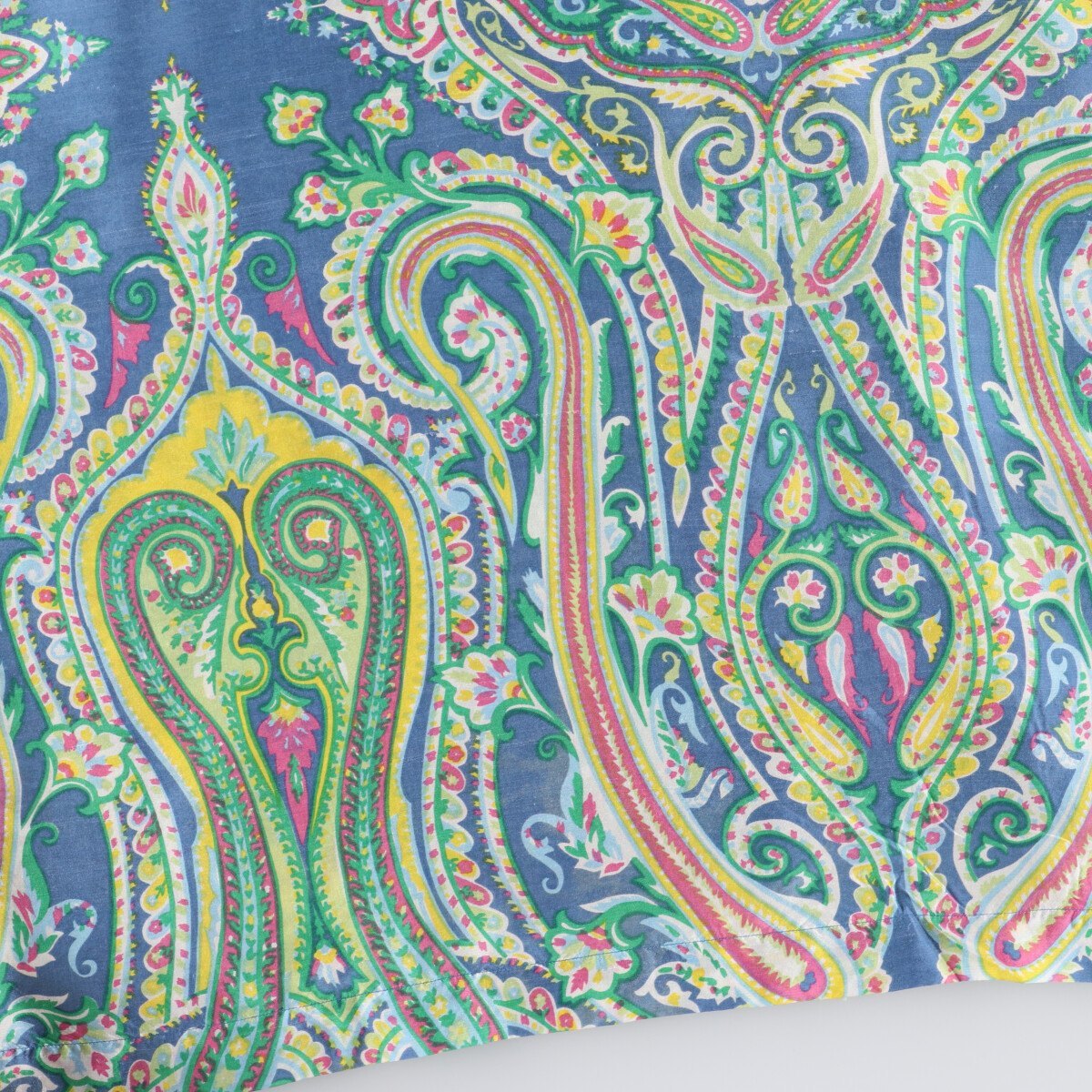 90年代 ラルフローレン POLO by Ralph Lauren CALDWELL 総柄 ペイスリー柄 半袖 オープンカラー シルクシャツ メンズXXL /evb000856_画像6