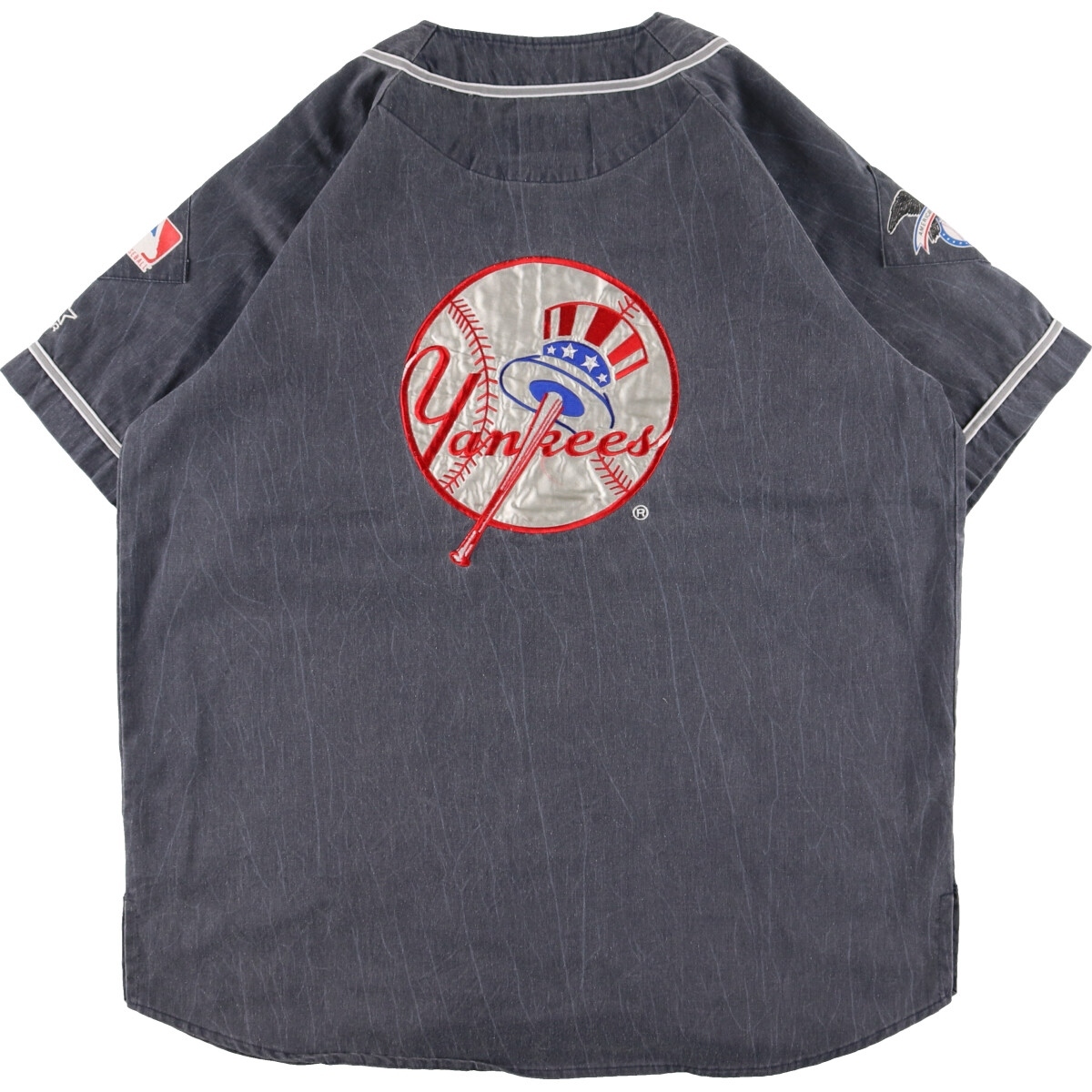 古着 スターター STARTER MLB NEW YORK YANKEES ニューヨークヤンキース ゲームシャツ ベースボールシャツ メンズXL /eaa348330_画像2