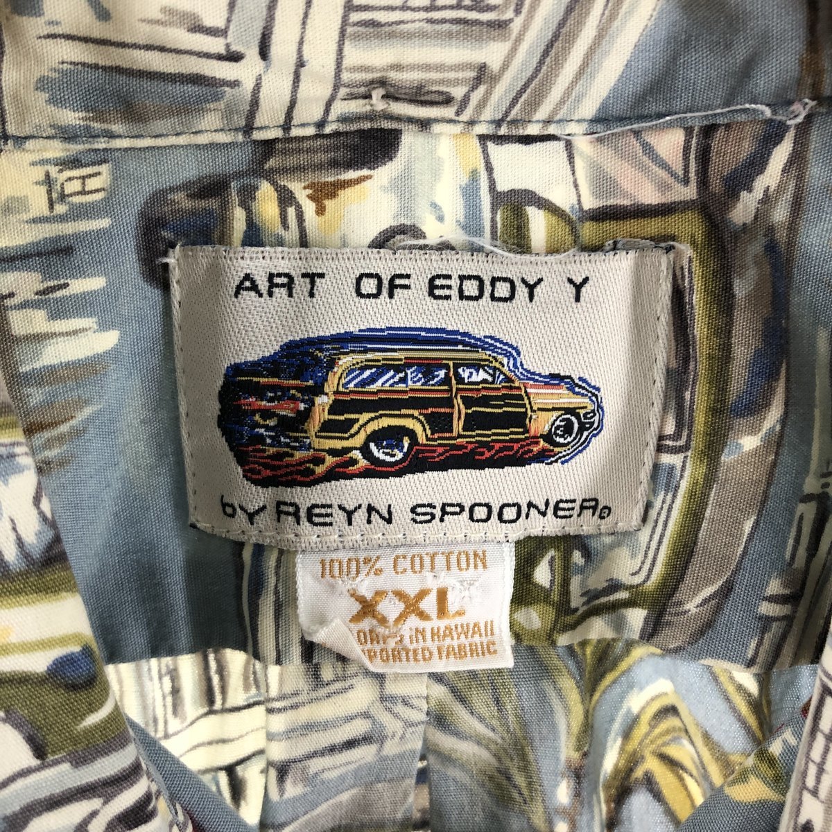 古着 90年代 REYNSPOONER ART OF EDDY Y ボタンダウン ハワイアンアロハシャツ ハワイ製 メンズXXL ヴィンテージ /eaa350207_画像3