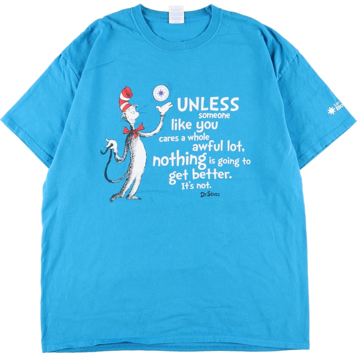 古着 PORT&COMPANY Dr.Seuss CAT IN THE HAT ぼうしをかぶったへんなねこ キャラクタープリントTシャツ メンズXL /eaa350343