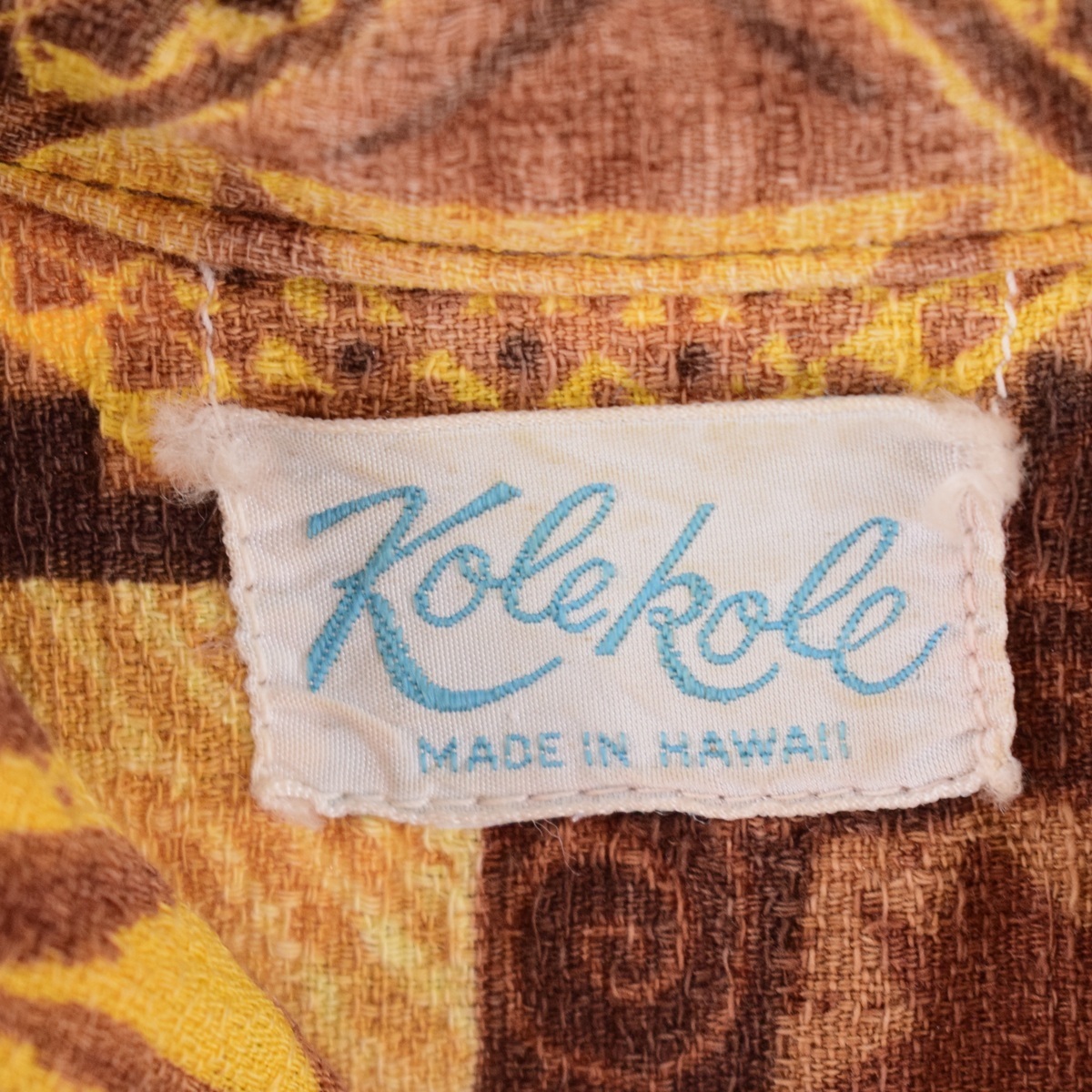 古着 60年代 KoleKole 総柄 オープンカラー ハワイアンアロハシャツ ハワイ製 メンズS ヴィンテージ /eaa351102_画像3