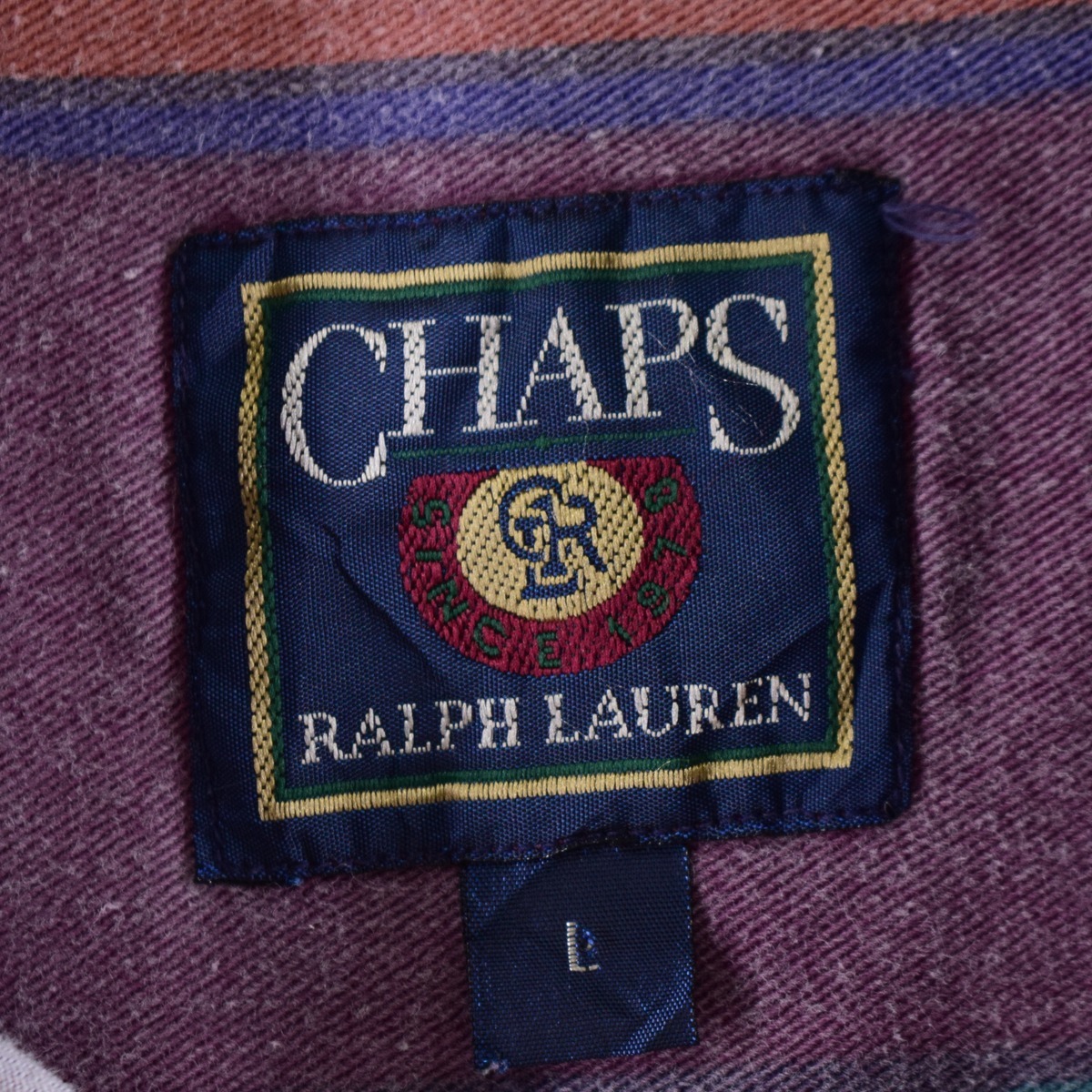 古着 ラルフローレン Ralph Lauren CHAPS チャップス マルチストライプ 長袖 ボタンダウンストライプシャツ メンズXL /eaa350006