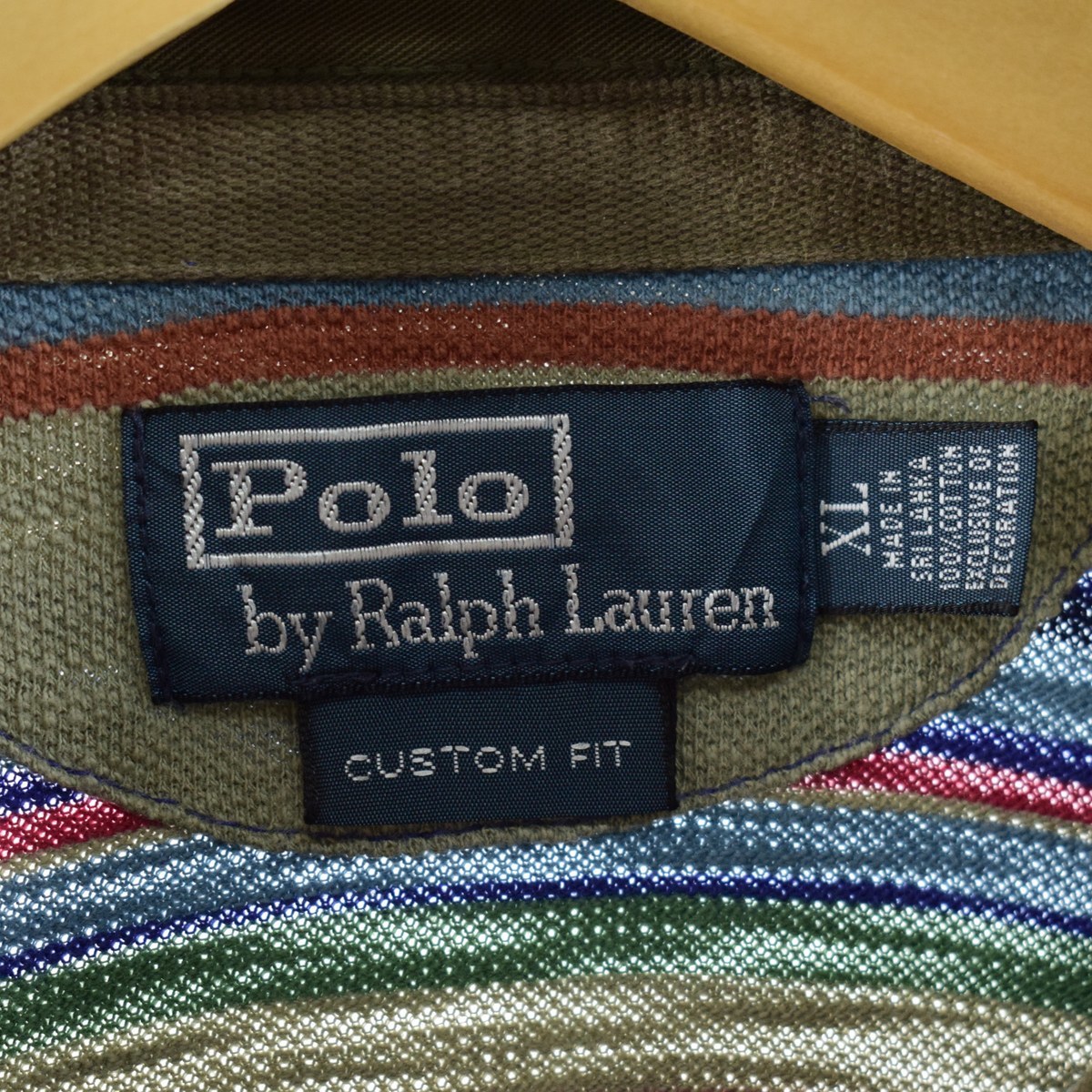 古着 ラルフローレン Ralph Lauren POLO by Ralph Lauren 半袖 ボーダー ポロシャツ メンズL /eaa351378_画像3