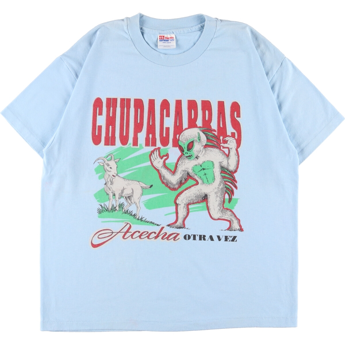 古着 90年代 ヘインズ Hanes CHUPACABRAS チュパカブラ プリントTシャツ USA製 メンズL ヴィンテージ /eaa352999