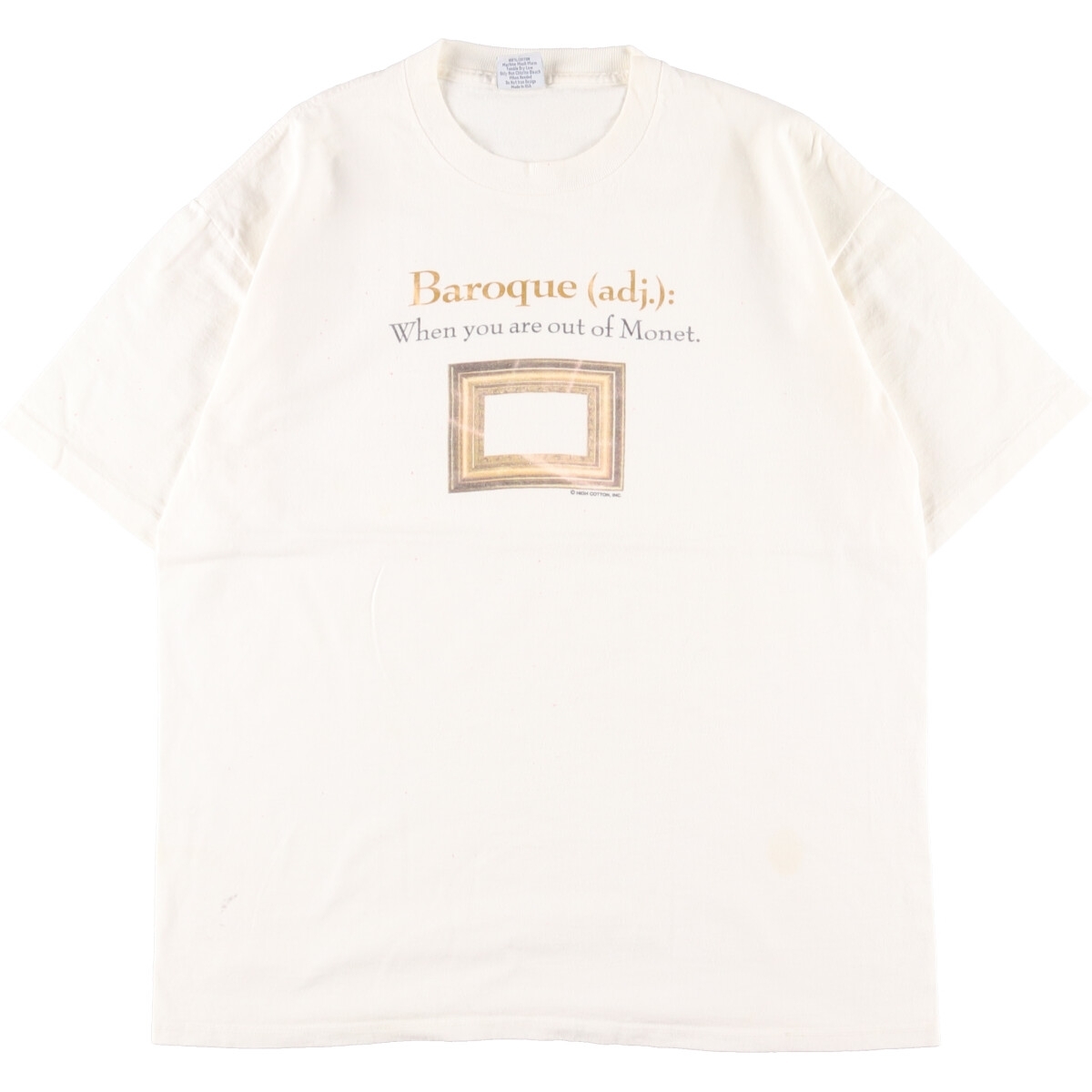 古着 90年代 HIGH COTTON INC BAROQUE バロック アートTシャツ USA製 メンズL ヴィンテージ /eaa355854