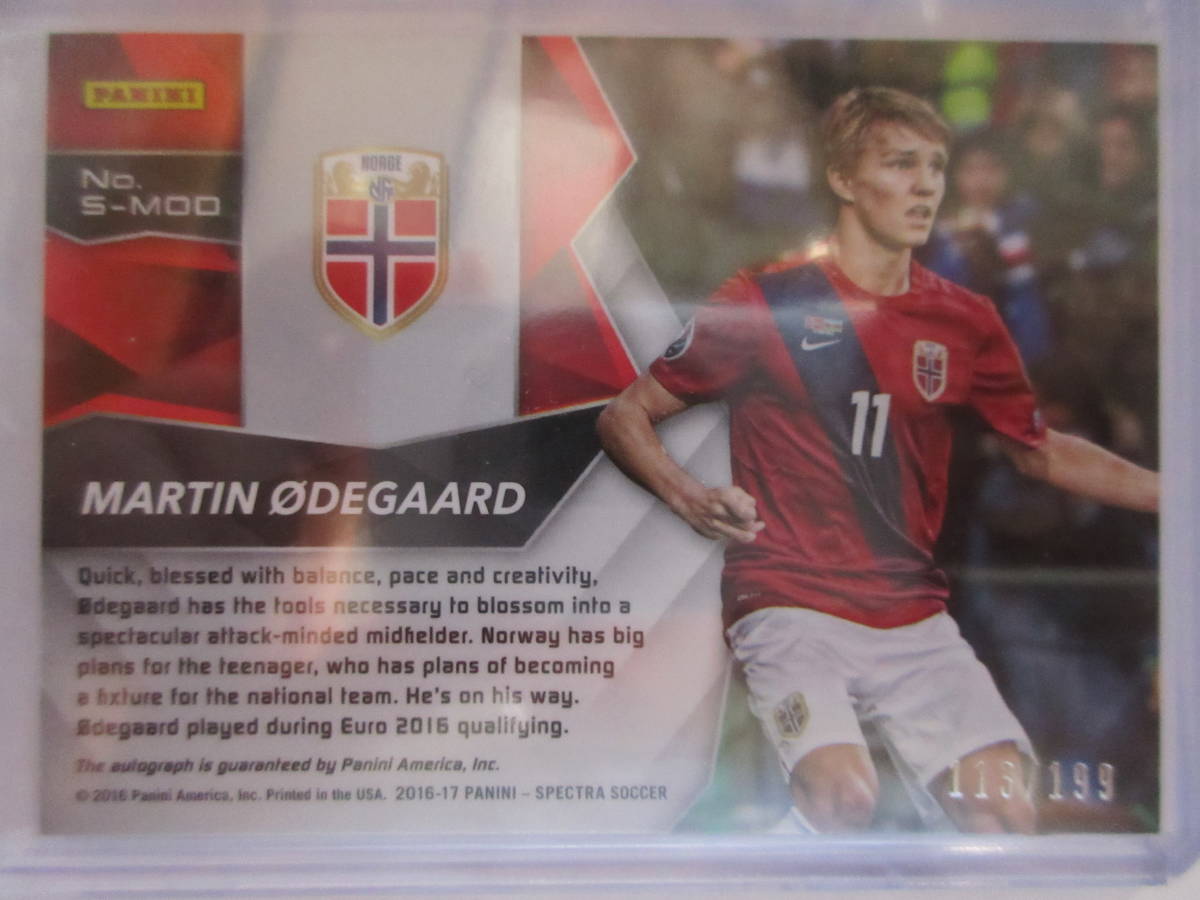 2016-17 Panini Spectra soccer Autograph Martin Odegaard/199