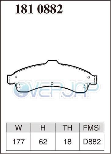 P1810882 / 1850883 DIXCEL プレミアム ブレーキパッド 1台分セット CHEVROLET(シボレー) TRAILBLAZER T360/T360G 2001～2005 4.2 4WD_画像2