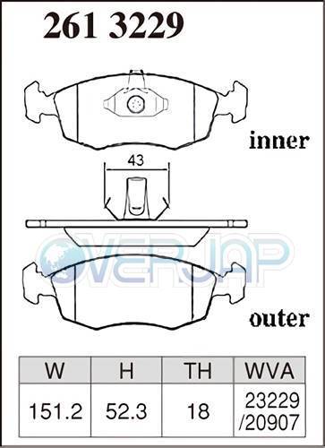 M2613229 / 2551472 DIXCEL Mタイプ ブレーキパッド 1台分セット ランチア DEDRA A835A8 1996～1999 2.0i.e TURBO_画像2