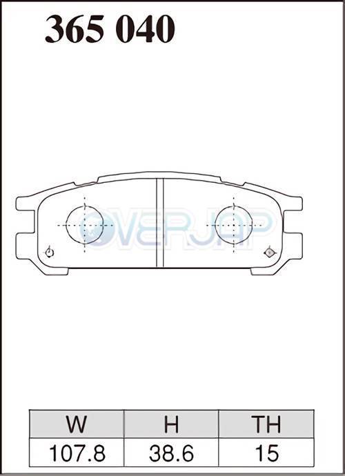 X361034 / 365040 DIXCEL Xタイプ ブレーキパッド 1台分セット スバル インプレッサ WRX GC8(SEDAN) 92/11～96/8 2000 A～C型(RA含む)_画像3