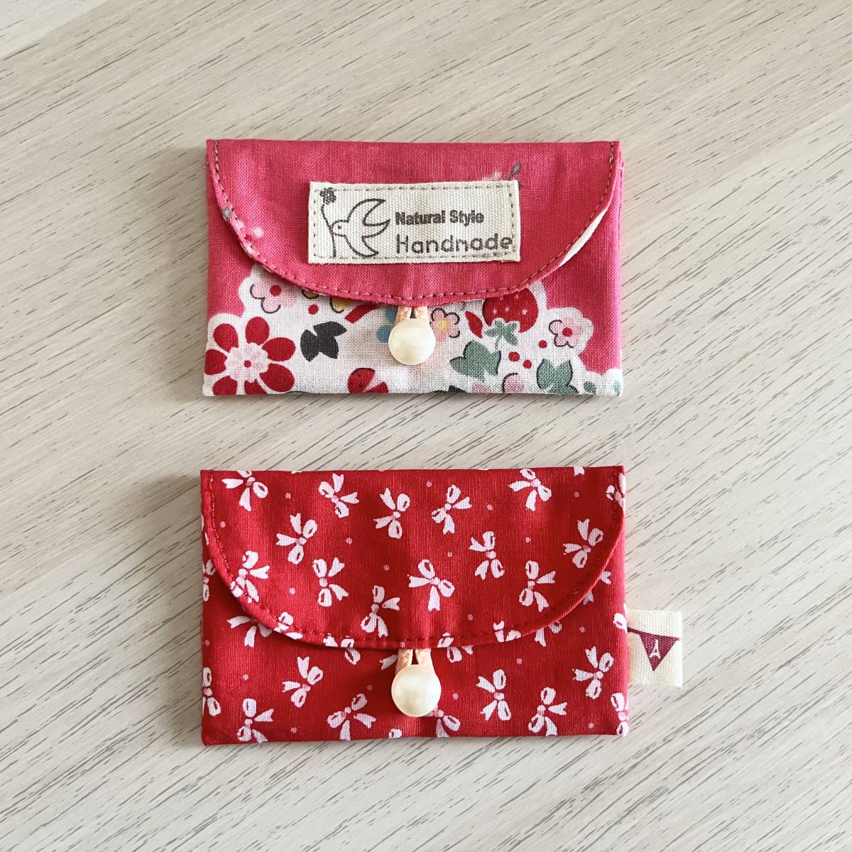 * hand made *.... case accessory pouch!. medicine pouch! Mini pouch 2 point set * retro flower & retro ribbon *