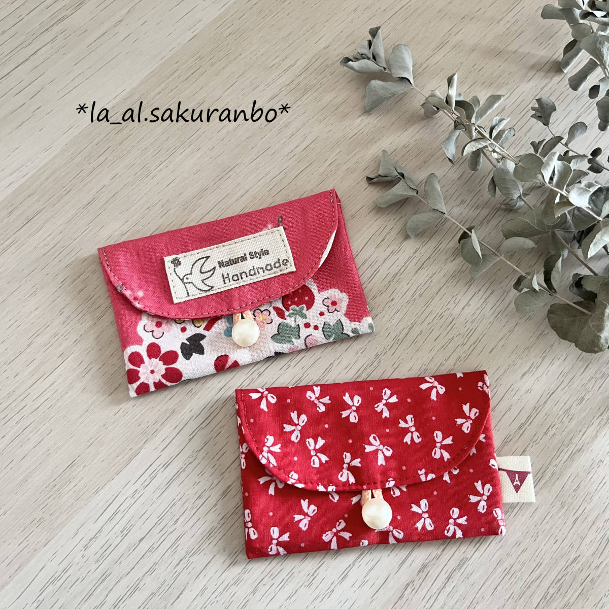 * hand made *.... case accessory pouch!. medicine pouch! Mini pouch 2 point set * retro flower & retro ribbon *