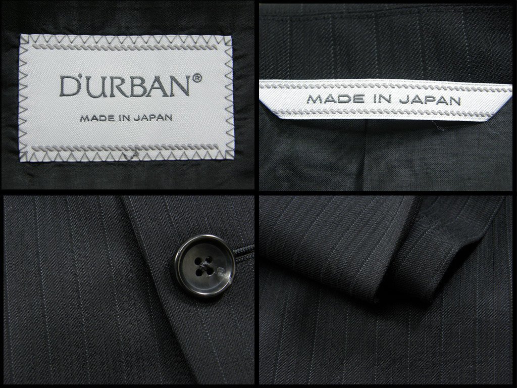  new goods D\'URBAN made in Japan [ spring summer black weave stripe ] unlined in the back spring summer suit regular price 10 ten thousand 8900 jpy AB7 *320990 black Durban 