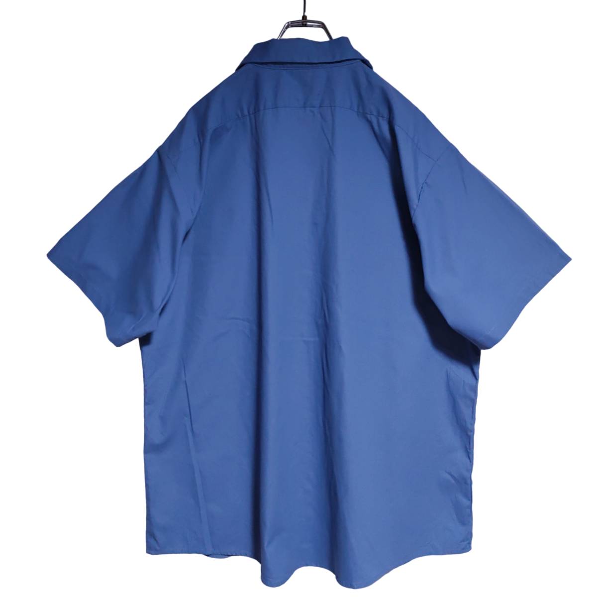 aramark 半袖ワークシャツ size XL オーバーサイズ ブルー ゆうパケットポスト可 胸 背中 ロゴ 刺繍 PEPSI 古着 洗濯 プレス済 422_画像2