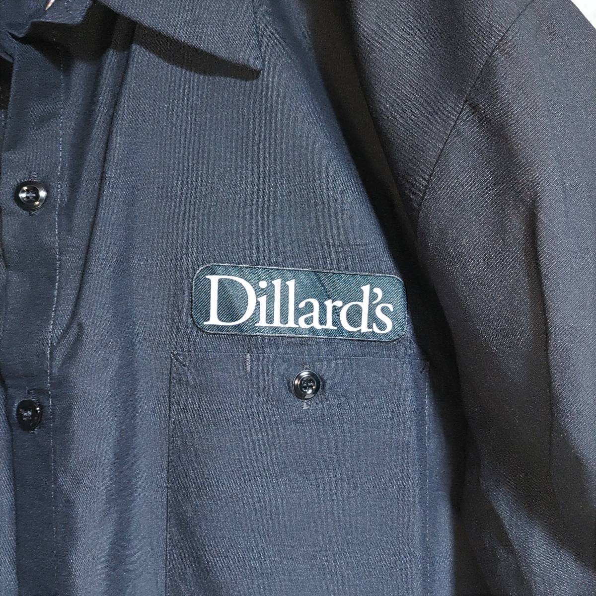 CiNTAS シンタス 半袖ワークシャツ size XL オーバーサイズ ネイビー ゆうパケットポスト可 胸 ワッペン Dillard's 古着 洗濯 プレス済 154_画像5