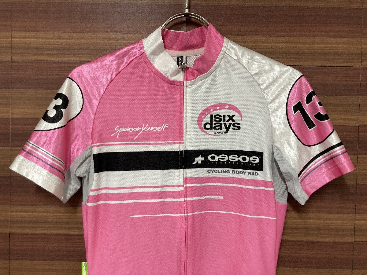 FQ062 アソス Assos 半袖サイクルジャージ ピンク白 XS レディース_画像3