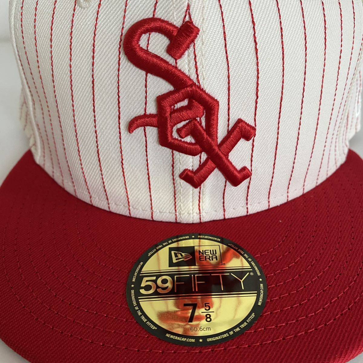 新品 New Era ツバ裏グリーン White Sox Retro Pinstripe Cap 7 5/8 60