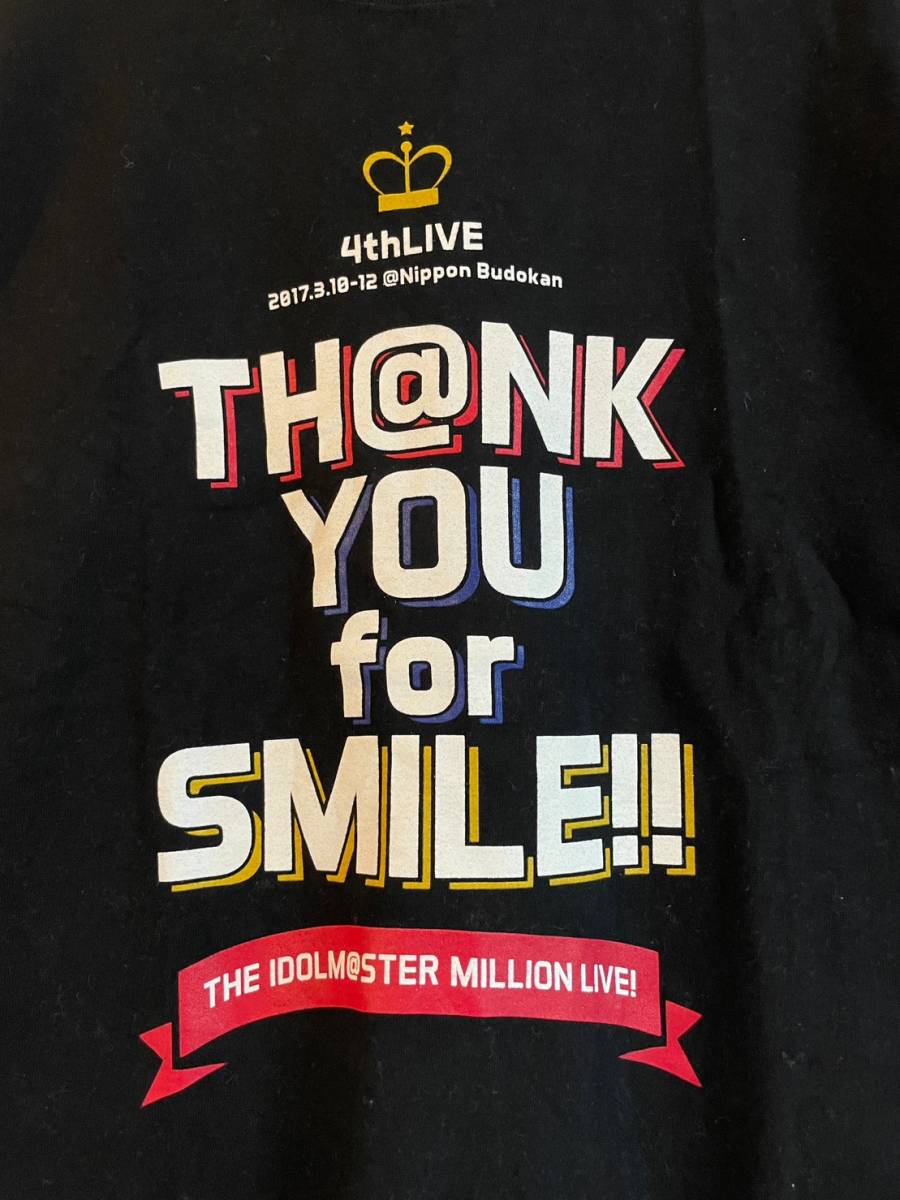 アイドルマスター ミリオンライブ　Tシャツ　THE IDOLM@STER MILLION LIVE! 4thLIVE TH@NK YOU for  SMILE!!　ブラック　Mサイズ