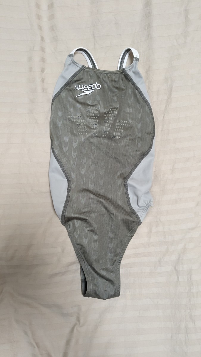 スピード 競泳水着 SPEEDO FS2 FSⅡ FastSkin シルバー×グレー ハイカット Ｓ〜Mサイズ ファーストスキンの画像1