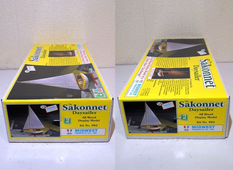 京商 MIDWEST 1/12 木製ヨット SaKonnet ヨット デイセーラー レース 全長241㎜ 幅388㎜ 114工程 帆船 工作 木工 模型 プラモデル_画像3