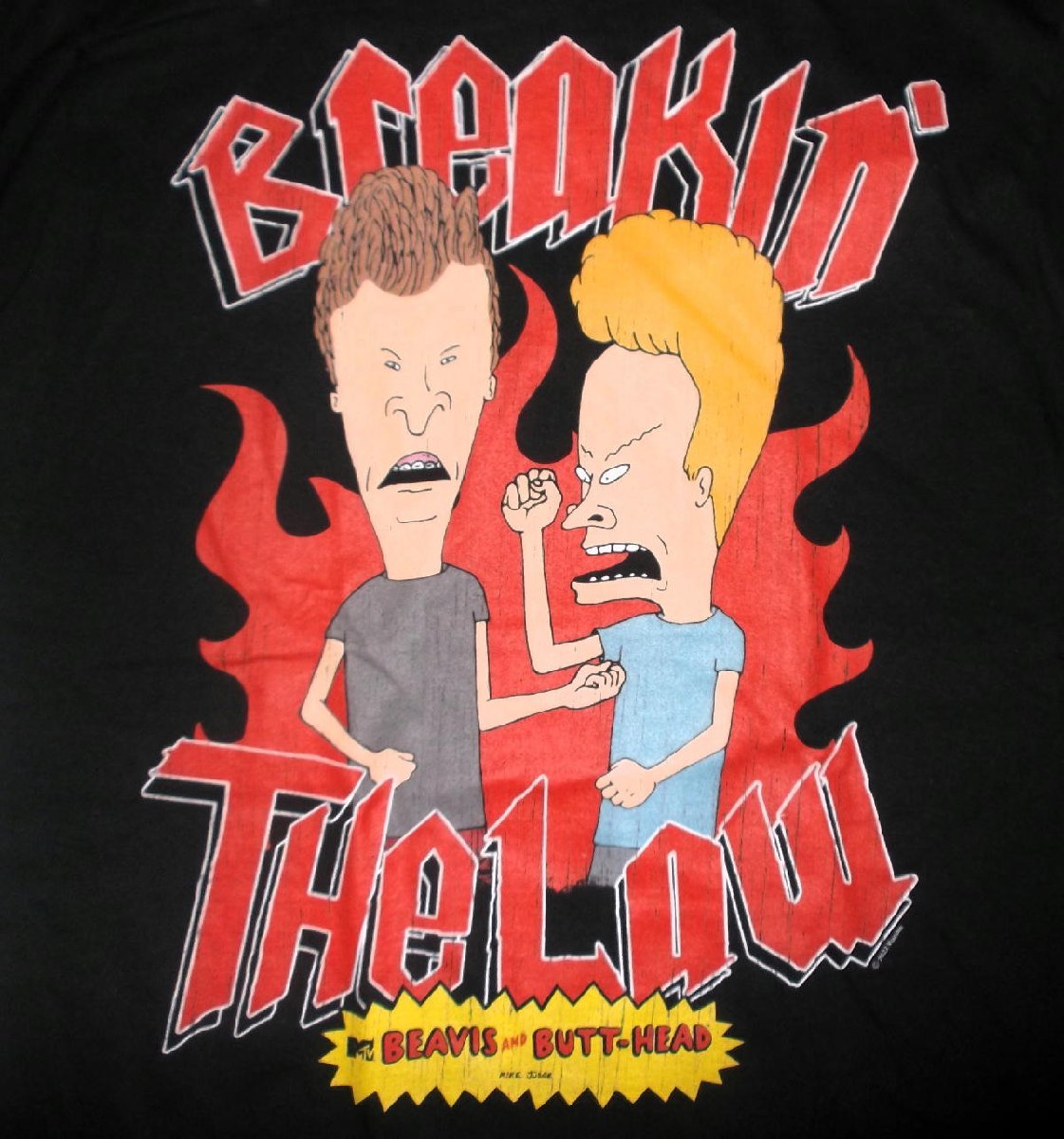 ★ビーバス アンド バットヘッド Tシャツ BEAVIS and BUTT-HEAD BREAKIN THE LAW - M 正規品 mtv アメキャラ パンク ロック &_画像2