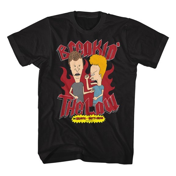 ★ビーバス アンド バットヘッド Tシャツ BEAVIS and BUTT-HEAD BREAKIN THE LAW - M 正規品 mtv アメキャラ パンク ロック &_画像1