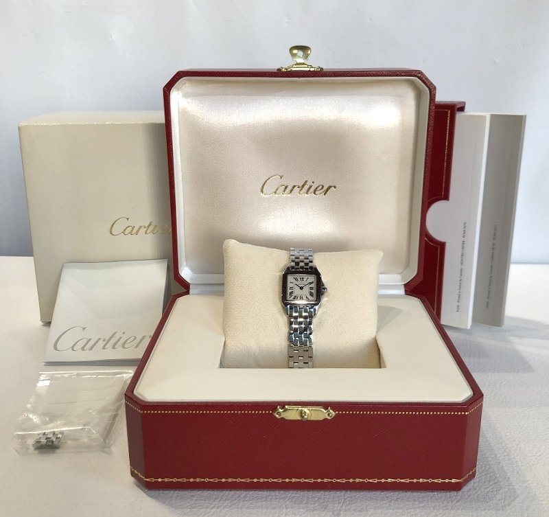  special sale! ultimate beautiful goods Cartier Cartier sun tosdu moa zeruSM W25064Z5 quarts wristwatch SS white face square lady's quality seven 