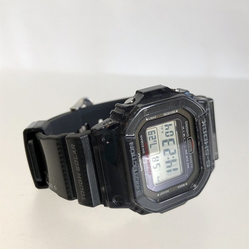 極美品 カシオ G-SHOCK 電波ソーラー腕時計 GW-S5600U-1JF ブラック カーボンファイバーバンド チタン スクエア タフソーラー 質セブン_画像6