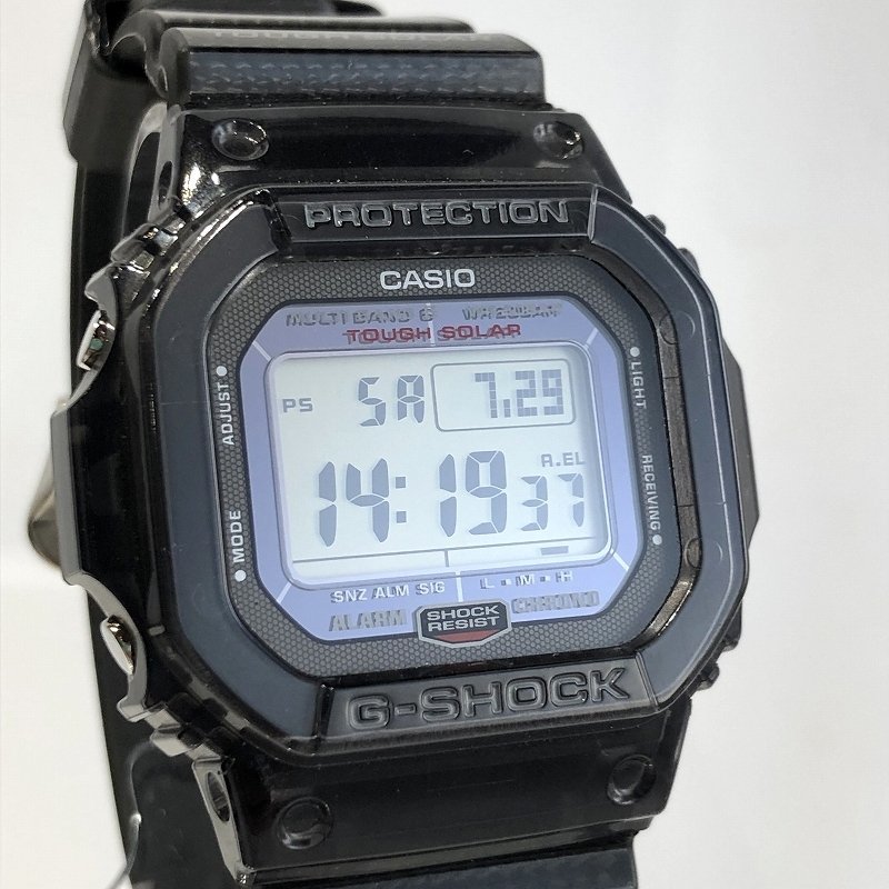 極美品 カシオ G-SHOCK 電波ソーラー腕時計 GW-S5600U-1JF ブラック カーボンファイバーバンド チタン スクエア タフソーラー 質セブン_画像1