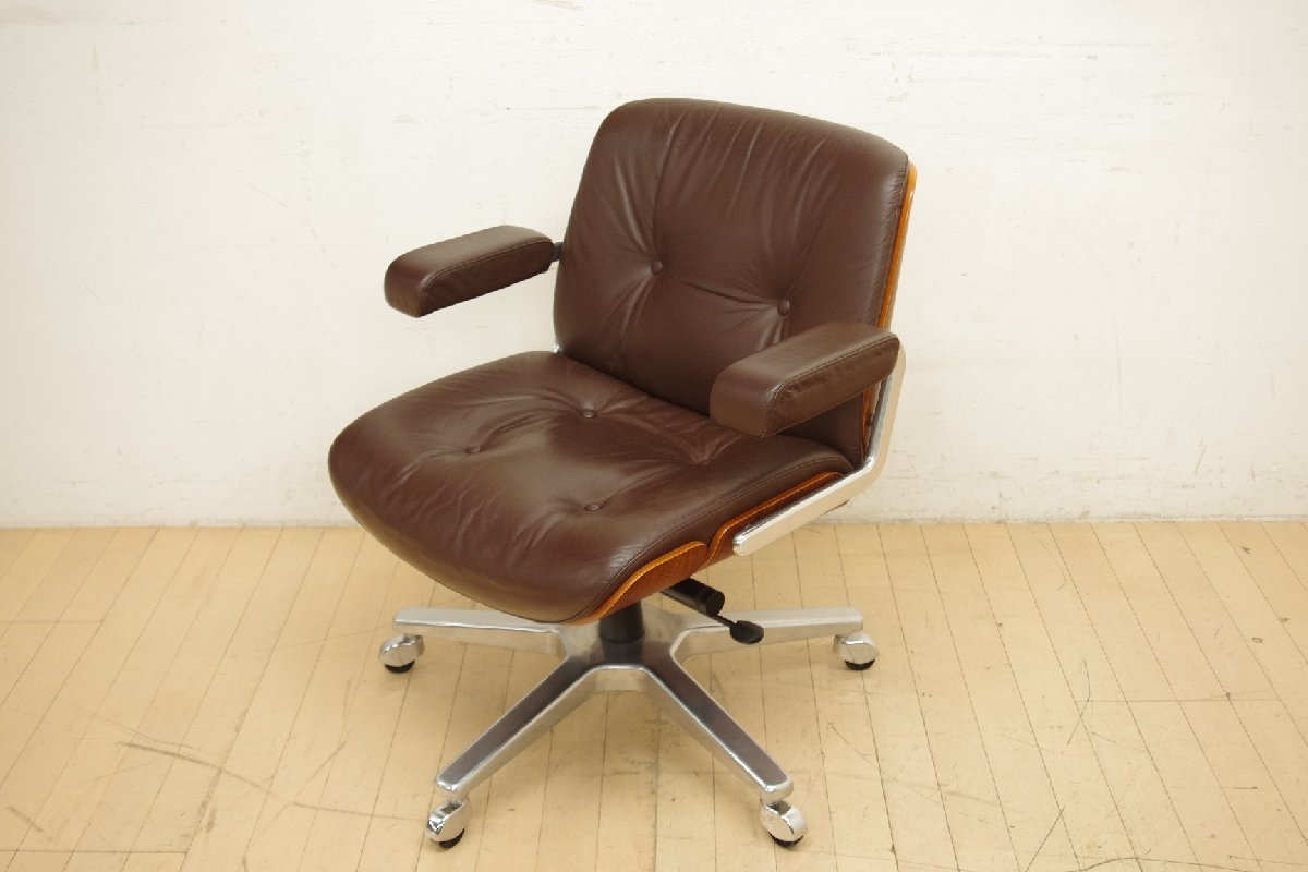 girofrex Giroflex Pasal82pasa-ru low back original leather desk chair Mid-century office work chair office study executive Q