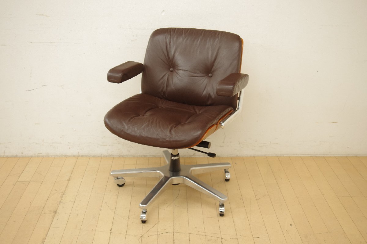 girofrex Giroflex Pasal82pasa-ru low back original leather desk chair Mid-century office work chair office study executive V