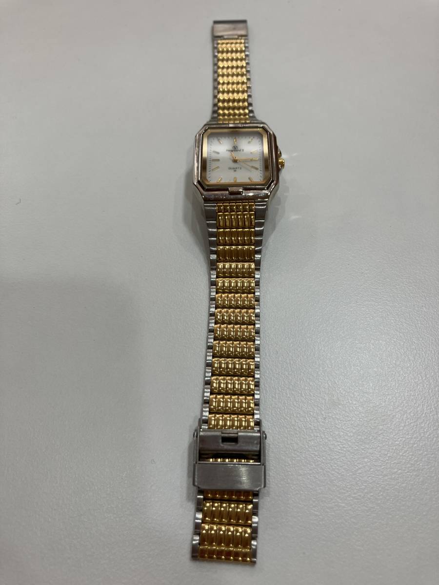 【1683】腕時計「VanguardⅡ」クオーツ　シルバー　ゴールド　電池切れ　リュウズ操作〇_画像2