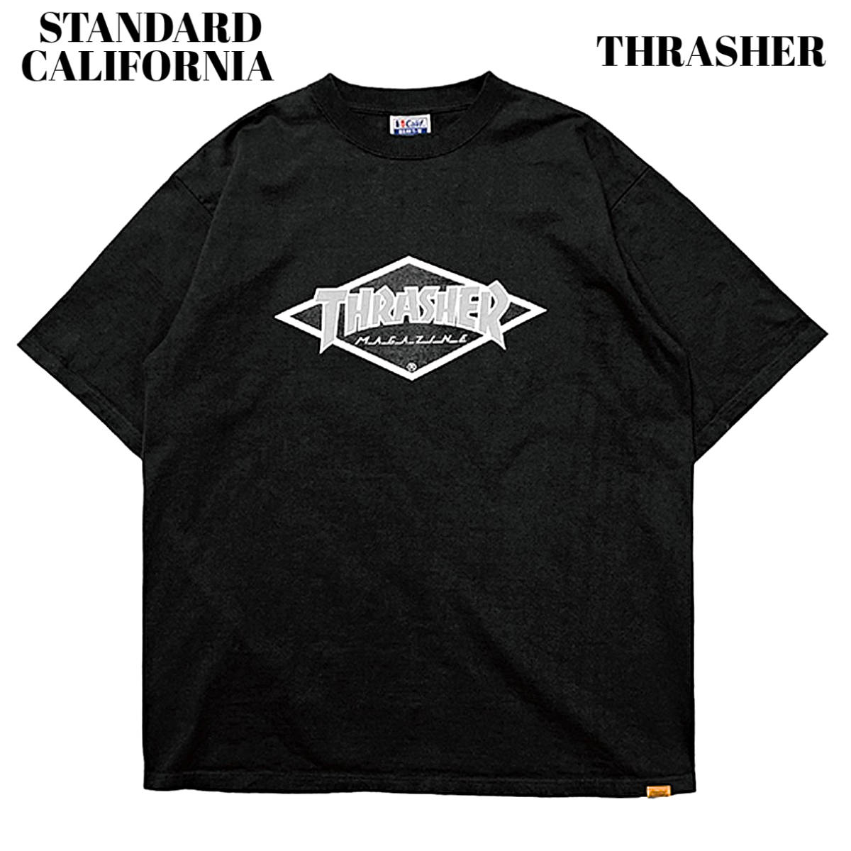 XL 新品【STANDARD CALIFORNIA THRASHER x SD Diamond Logo Tee Black スラッシャー x スタンダード カリフォルニア Tシャツ ブラック】_画像2