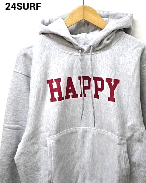 M 新品【24SURF HAPPY Pull Parka Grey 24サーフ ハッピー パーカー フーディー Champion Reverse Weave チャンピオンリバースウィーブ】_画像2