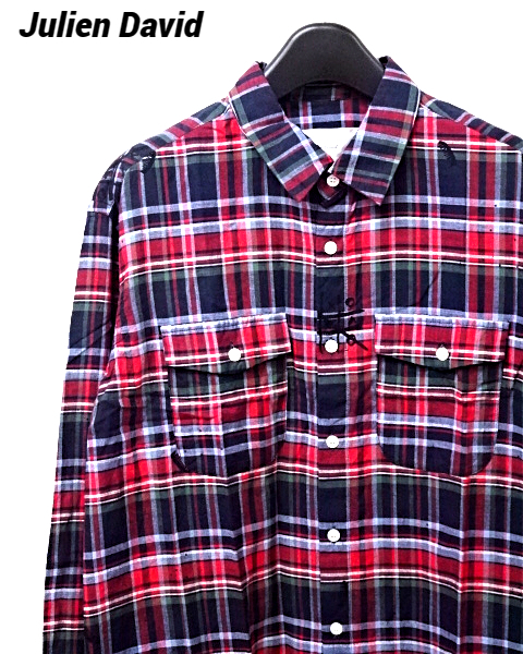 XL【Julien David L/S CHECK SHIRT ジュリアンデイヴィッド チェックシャツ ジュリアン デイヴィッド チェックシャツ】_画像1