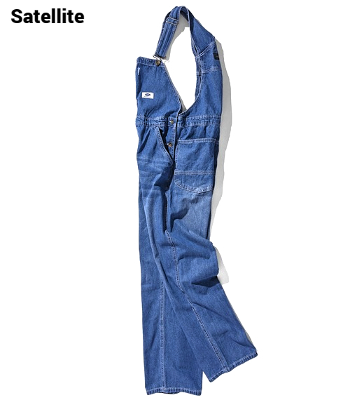 M 新品【Satellite DENIM OVERALL MENS Navy サテライト デニム オーバーオール サロペット メンズ ユニセックス デニムパンツ】_画像4