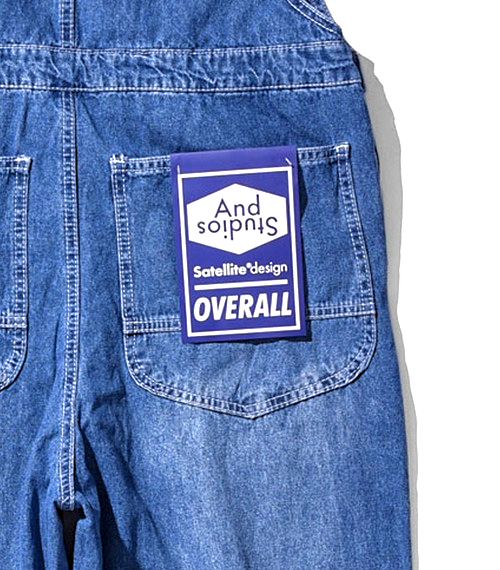 M 新品【Satellite DENIM OVERALL MENS Navy サテライト デニム オーバーオール サロペット メンズ ユニセックス デニムパンツ】_画像6