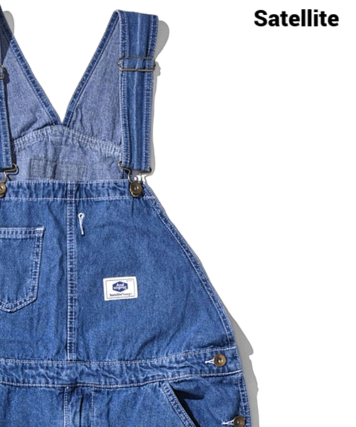 M 新品【Satellite DENIM OVERALL MENS Navy サテライト デニム オーバーオール サロペット メンズ ユニセックス デニムパンツ】_画像3