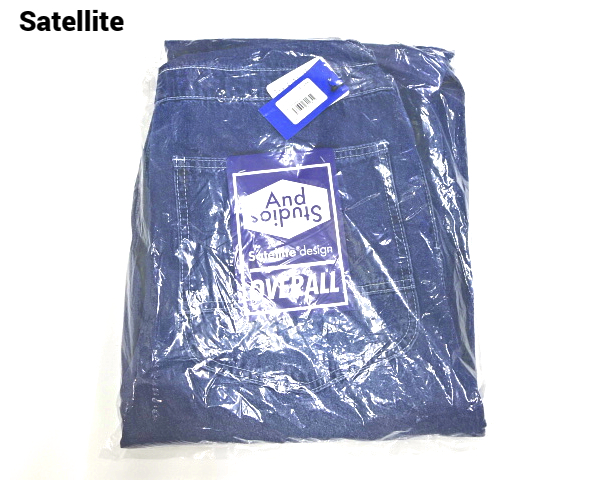 M 新品【Satellite DENIM OVERALL MENS Navy サテライト デニム オーバーオール サロペット メンズ ユニセックス デニムパンツ】_画像7