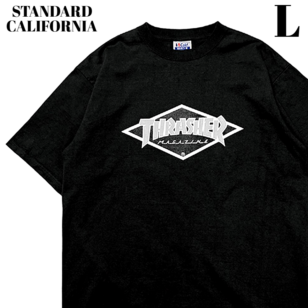 L 新品【STANDARD CALIFORNIA THRASHER x SD Diamond Logo Tee Black スラッシャー x スタンダード カリフォルニア Tシャツ ブラック】