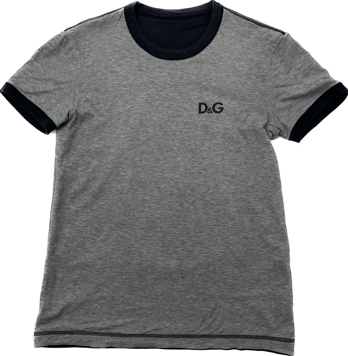 D&G ☆ シンプル胸ロゴ◎ リバーシブル Tシャツ ネイビー × グレー 春夏 人気 アメカジ モード カジュアル ドルチェ&ガッバーナ ■S2046の画像5