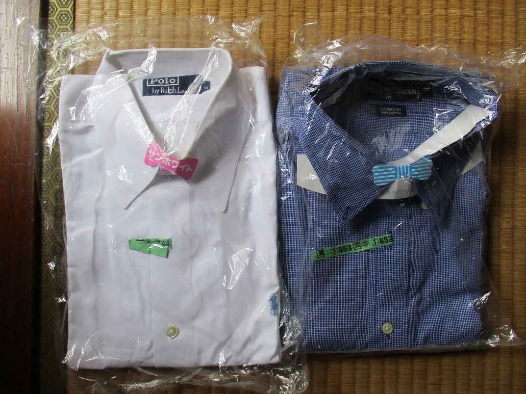 Yシャツ　2枚セット　USED　クリーニング済　ポロ　Ralph Lauren M　会社_画像1
