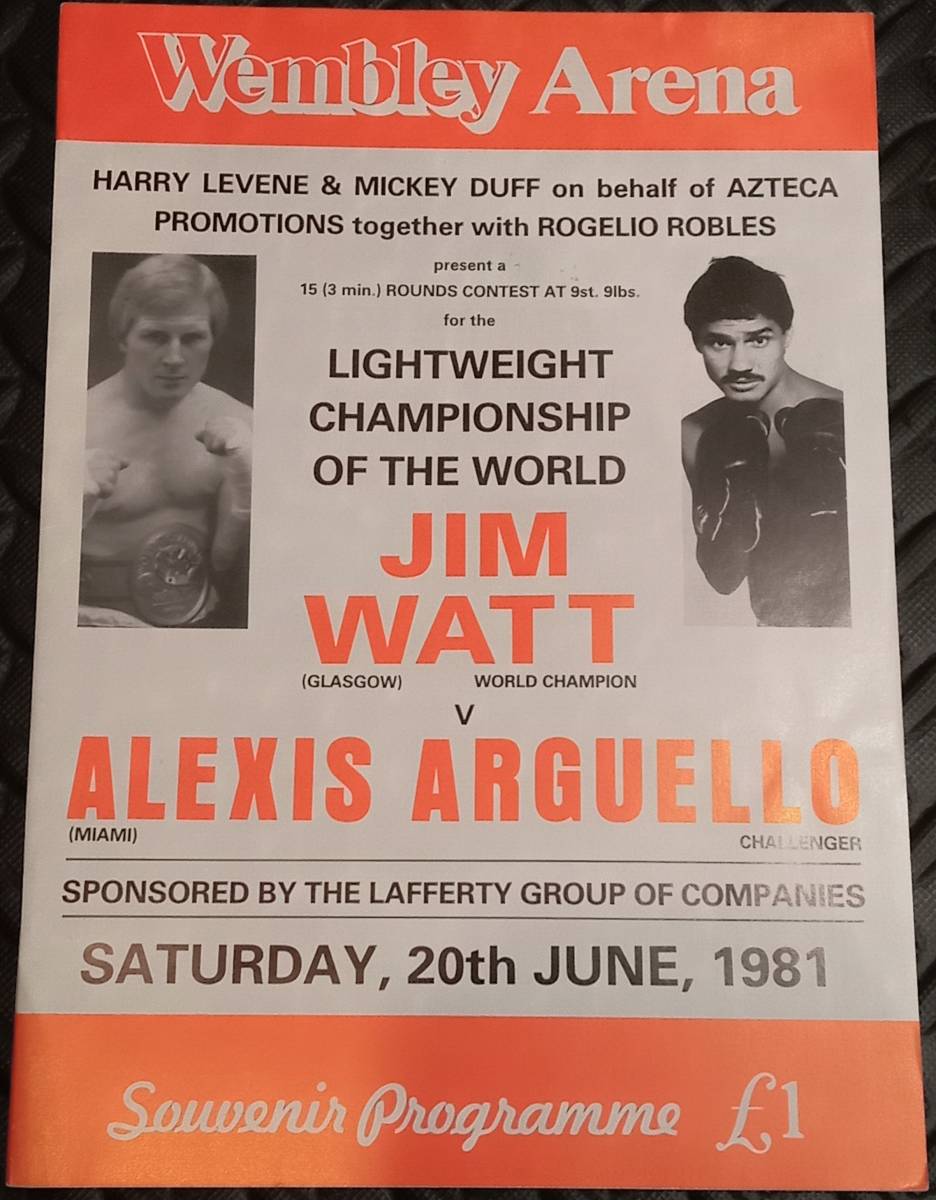 * ultra rare!* Jim * watt vsare comb s*arugeryo*WBC world light class title Match * contest program * mint condition!*