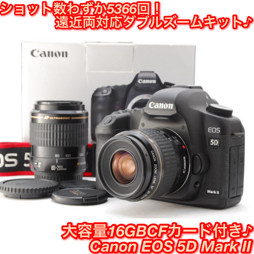 Canon キヤノン EOS 5D Mark II ダブルズームキット 16GBCFカード付き