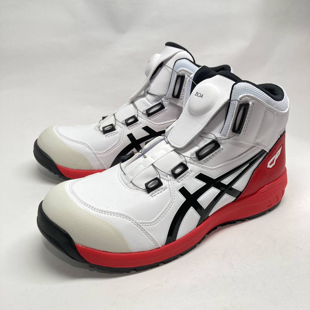 即決!良好! asics 安全靴 ウィンジョブ CP304 BOA 1271A030 白 赤 28cm / アシックス ダイヤル FCP304_画像1