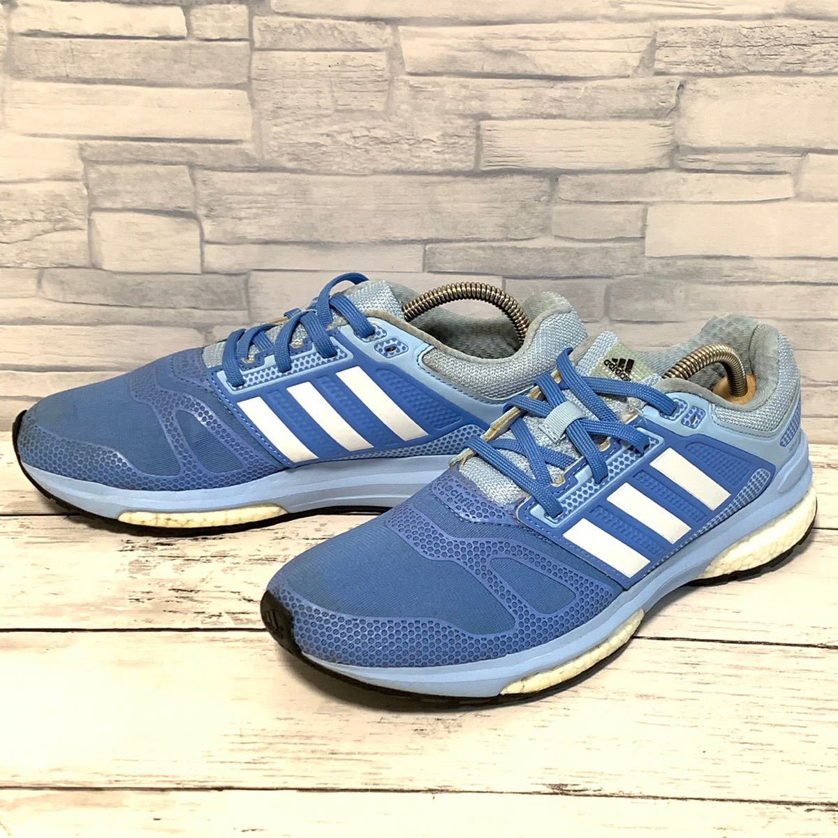 R4147bh【adidas アディダス】24cm スニーカー レディース ブルー revenge boost tf w リベンジ ブースト B40042 ランニングシューズ 靴_画像1