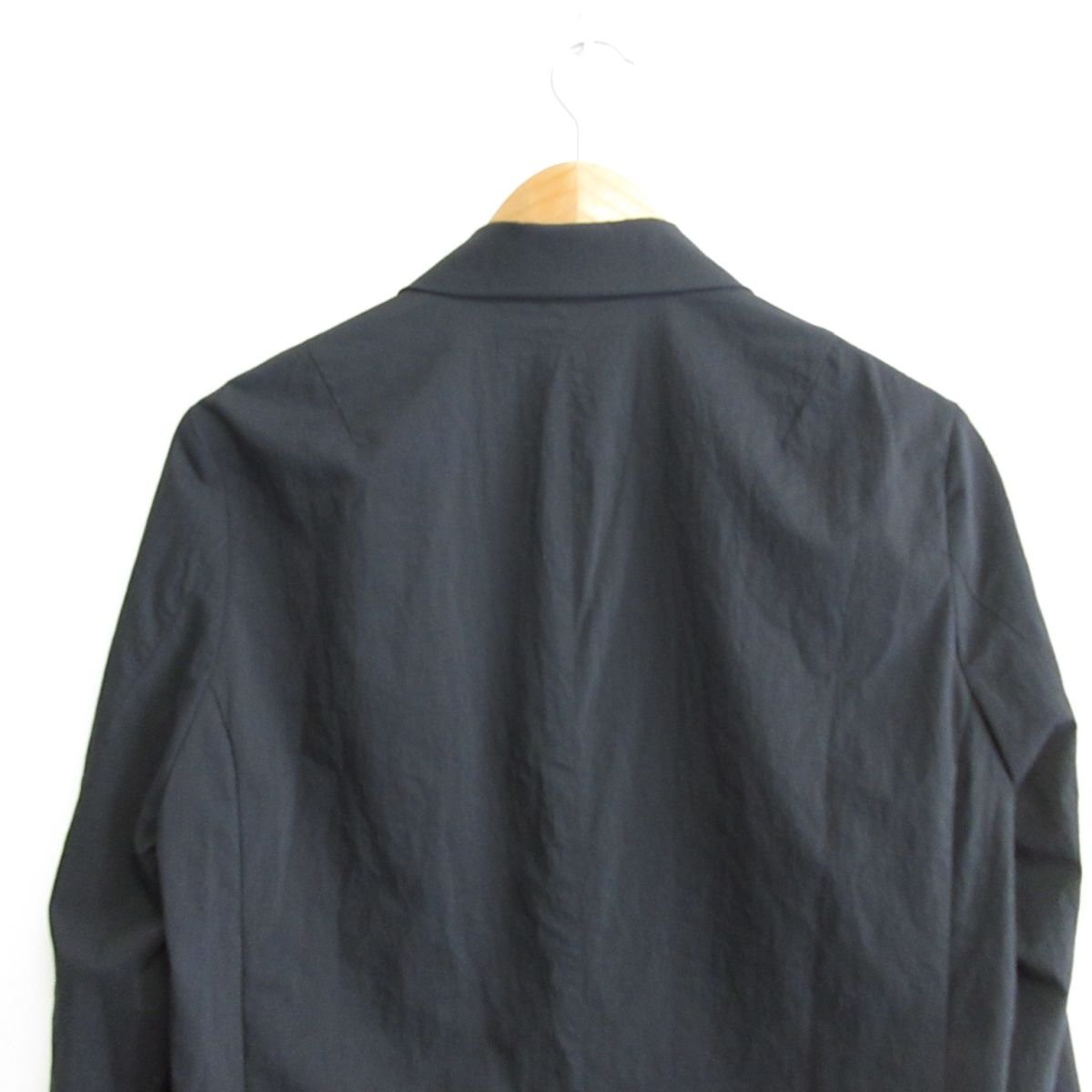 美品 19SS KAZUYUKI KUMAGAI カズユキクマガイ Ny Stretch Taffeta 2B Jacket Black テーラードジャケット KG91-010 サイズ1 ブラックの画像7