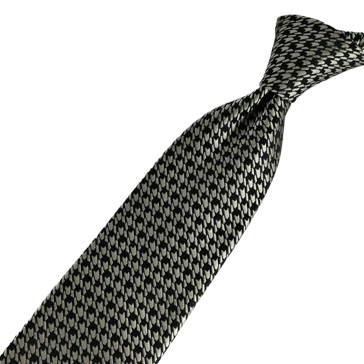 最上級 美品 Charvet シャルベ グレー 小紋 ネクタイ-